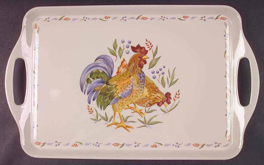 Country Morning Handled Melamine Tray by Corning Corelle-1