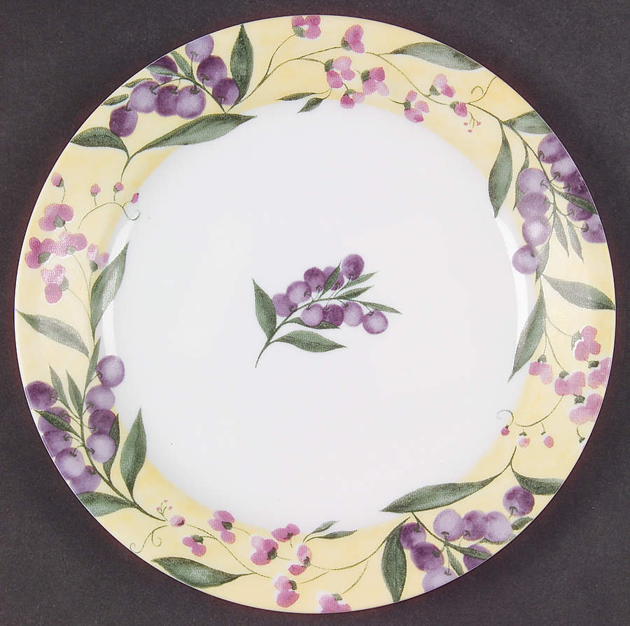Floral Grape Salad/Dessert Plate by Corning Corelle-1
