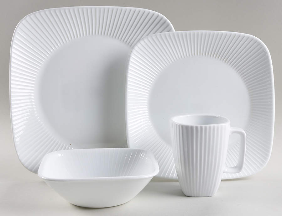 Scandia White 4 Piece Place Setting by Corning Corelle-1