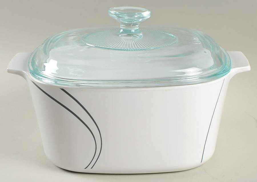 Simple Lines (Corelle) 3 Quart Square Casserole with Lid by Corning Corelle-1