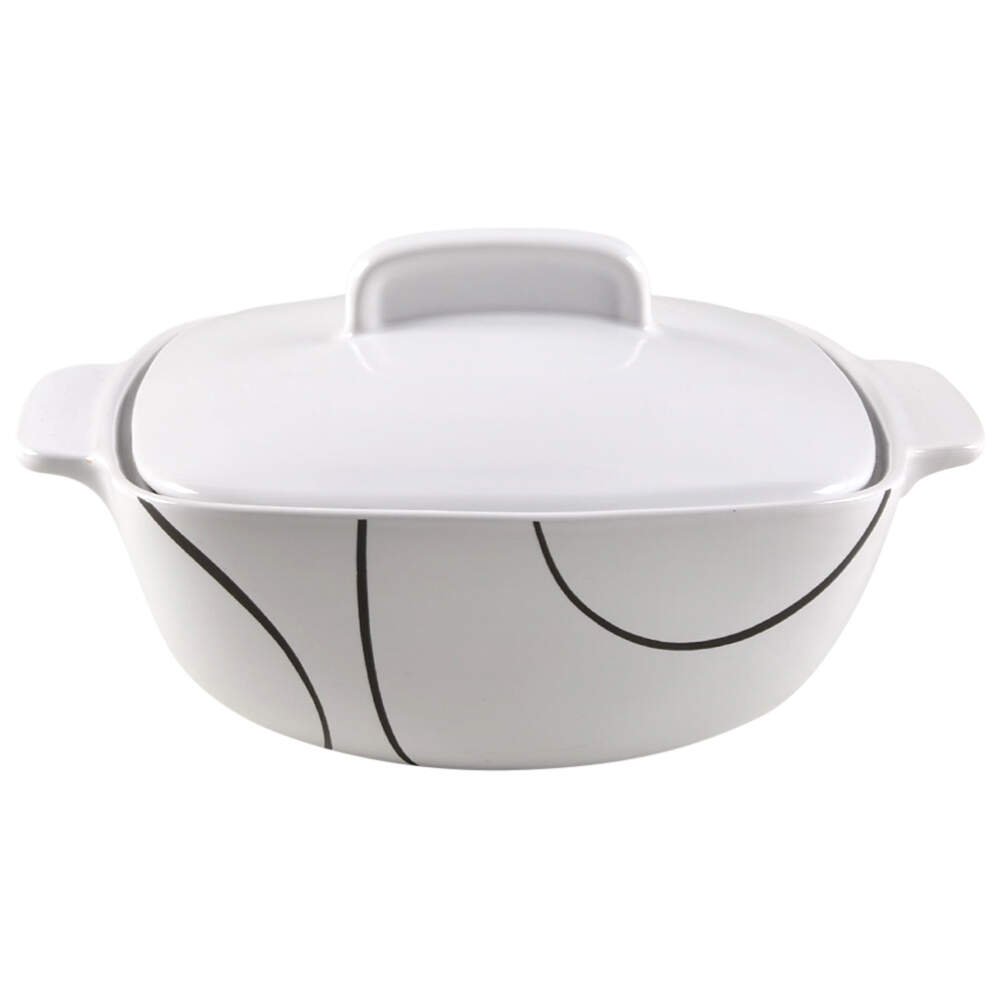 Simple Lines (Corelle) 2.5 Quart Square Casserole with Ceramic Lid by Corning Corelle-1