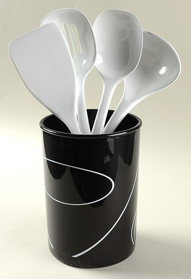 Simple Lines (Corelle) Utensil Set (Holder & Utensils) by Corning Corelle-1