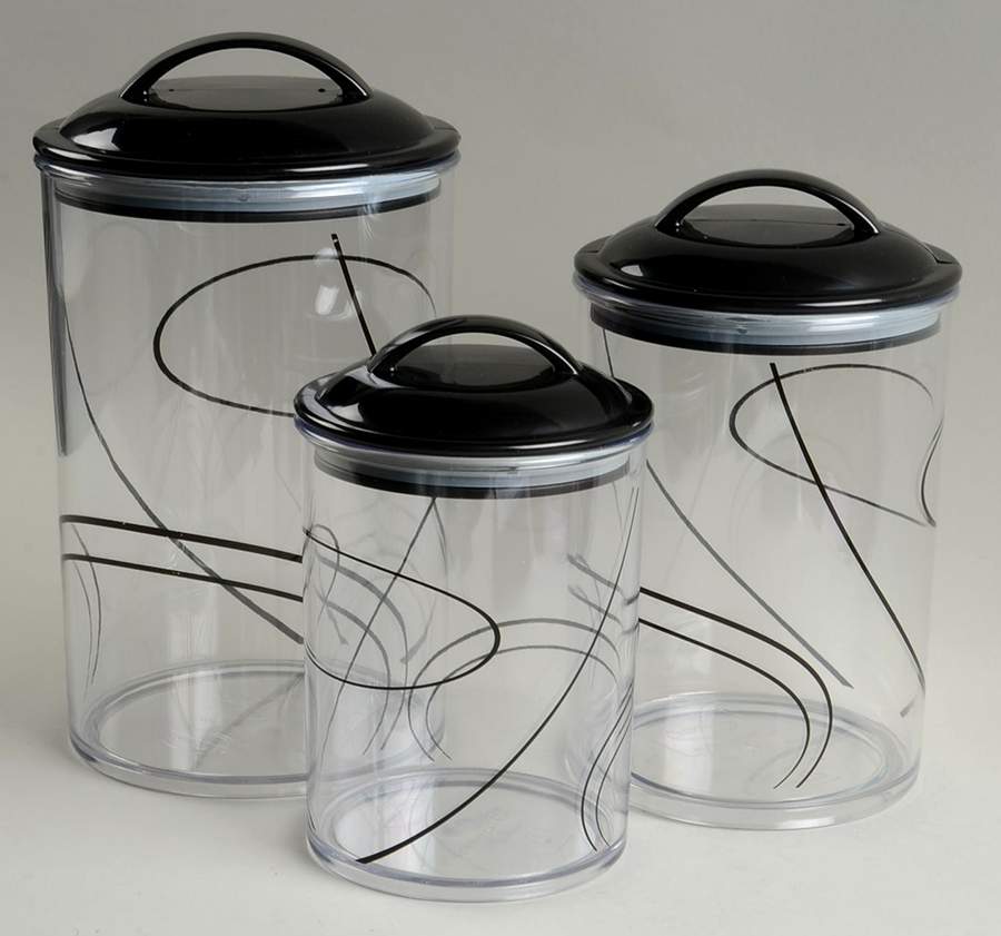 Simple Lines (Corelle) (3 Piece) Acrylic Canister Set by Corning Corelle-1