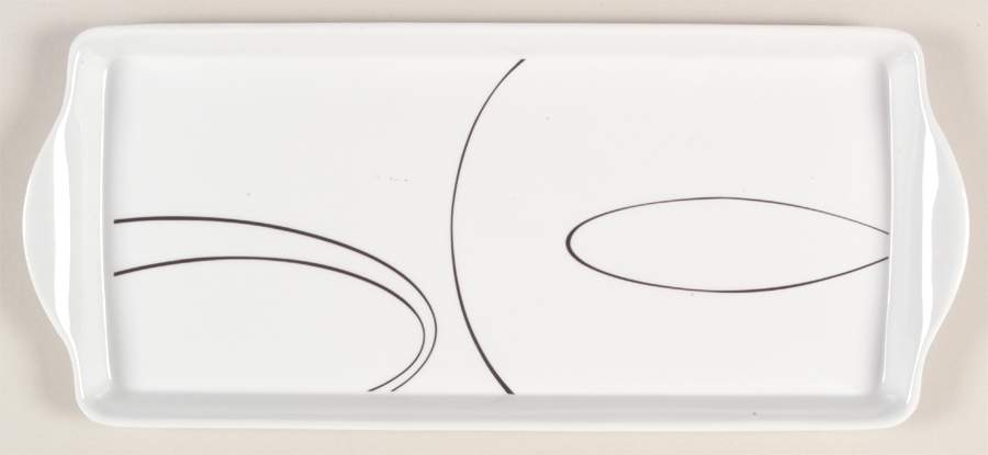Simple Lines (Corelle) 15" Melamine Rectangular Handled Tray by Corning Corelle-1