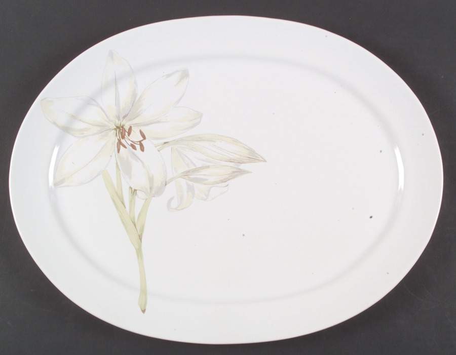 White Flower (Corelle) 17" Oval Serving Platter by Corning Corelle-1