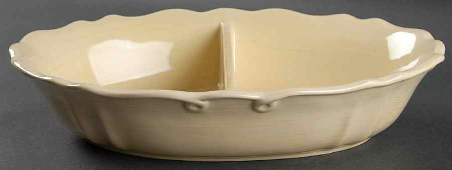 Traditions Yellow (Corelle) 12" Oval Divided Vegetable Bowl by Corning Corelle-1