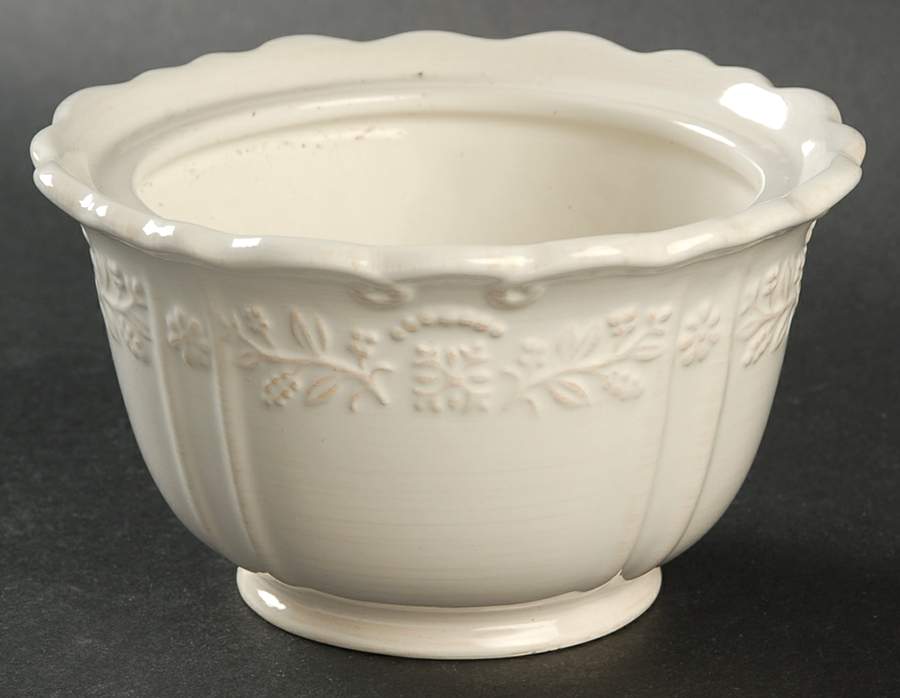 Traditions Embossed White (Corelle) Sugar Bowl No Lid by Corning Corelle-1