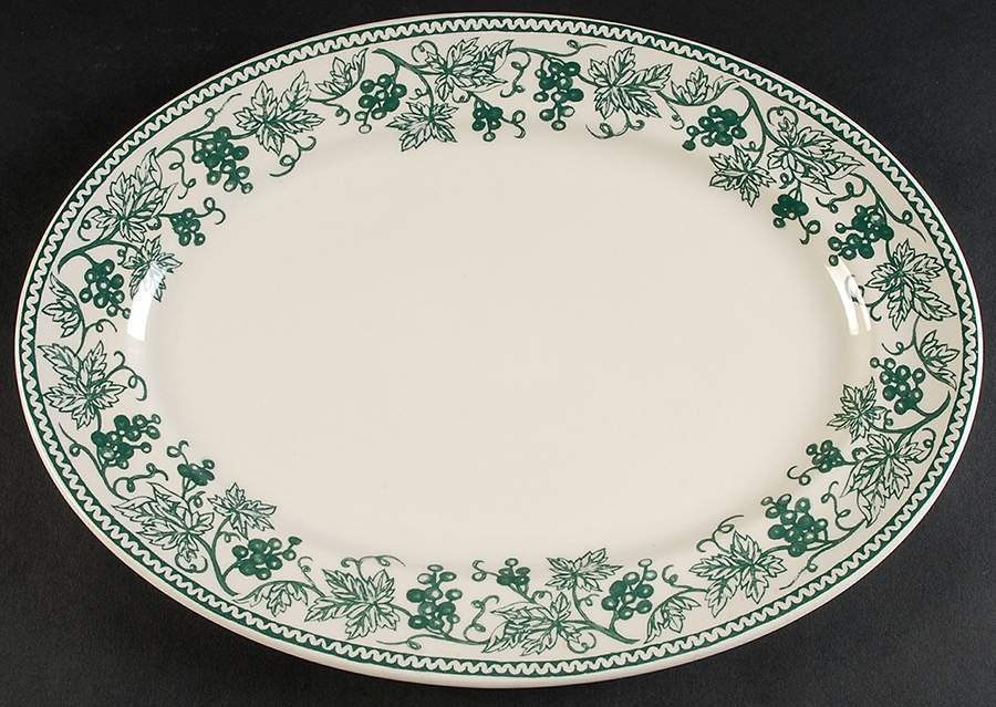 Vineyard Green 14" Oval Serving Platter by Claytan-1