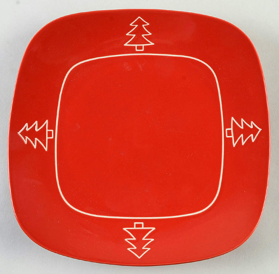 Tree Red Square Dinner Plate by BIA Cordon Bleu-1