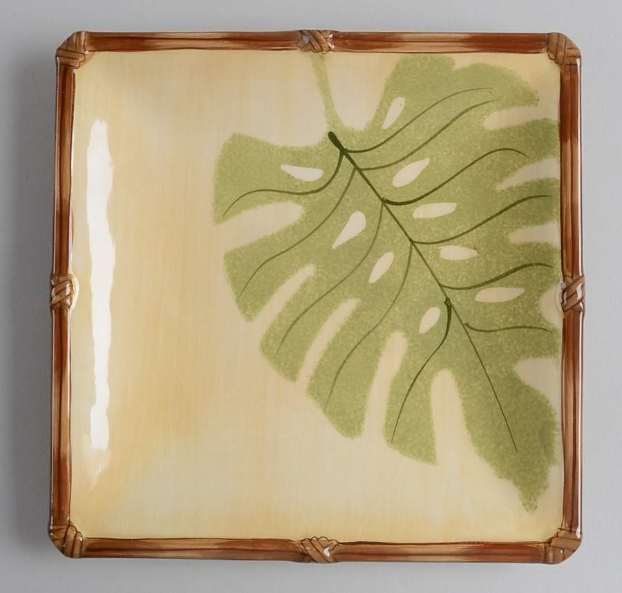 Zanzibar Khali Square Salad Plate by Clay Art-1