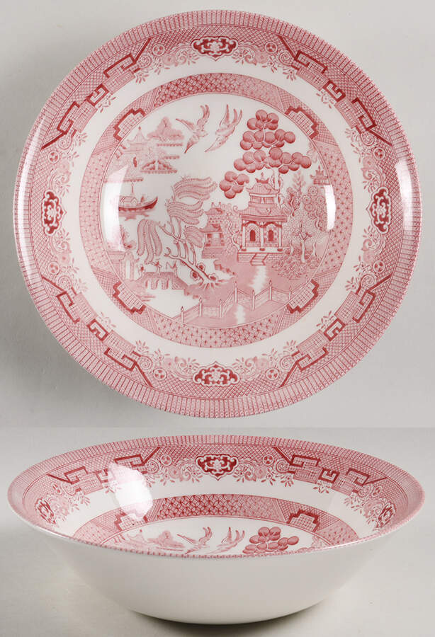 Willow Rosa Pink (Colombia & Romania) 9" Round Vegetable Bowl by Churchill-1