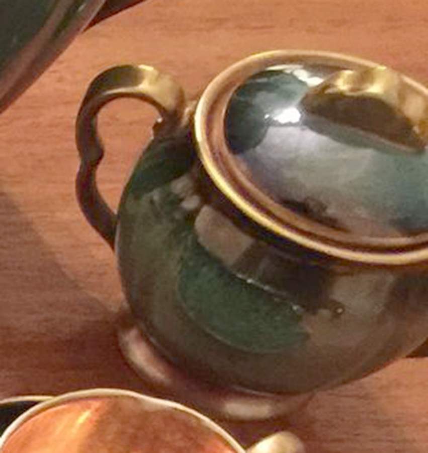 Vert Royale (All Green) Sugar Bowl & Lid by Carlton Ware (England)-1