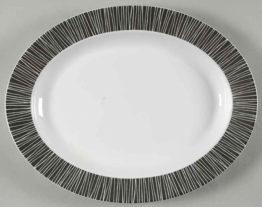 Silver Texture 16" Oval Serving Platter by Calvin Klein-1