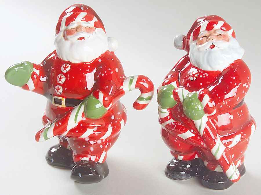 Peppermint Santa Figural Salt & Pepper Set by Certified International-1
