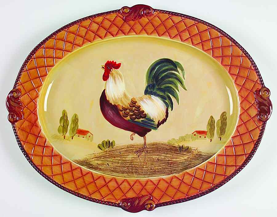 Tuscan Rooster 20" Oval Serving Platter by Certified International-1