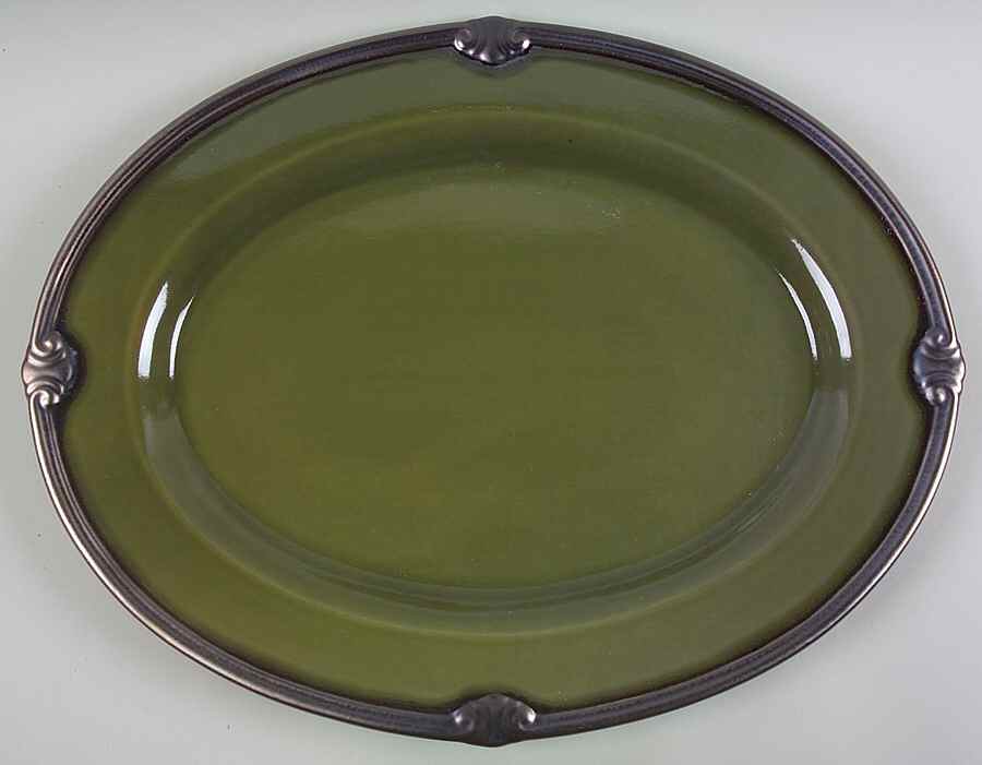 Embassy Green 18" Oval Serving Platter by Certified International-1