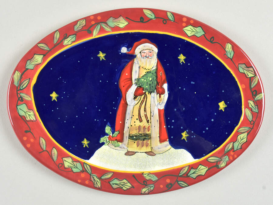 Victorian Santa Oval Cheese Plate by Certified International-1