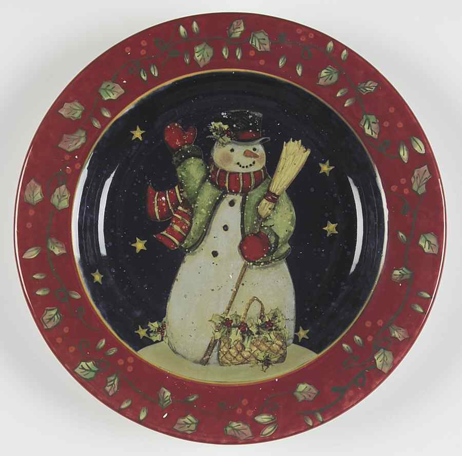 Victorian Snowman Dessert/Pie Plate by Certified International-1