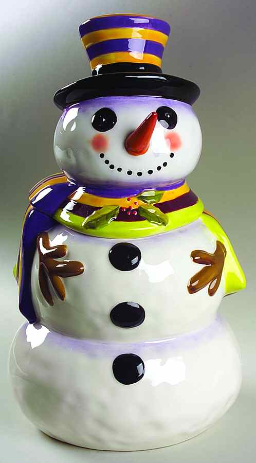 Jolly Snowman Figural Cookie Jar & Lid by Certified International-1