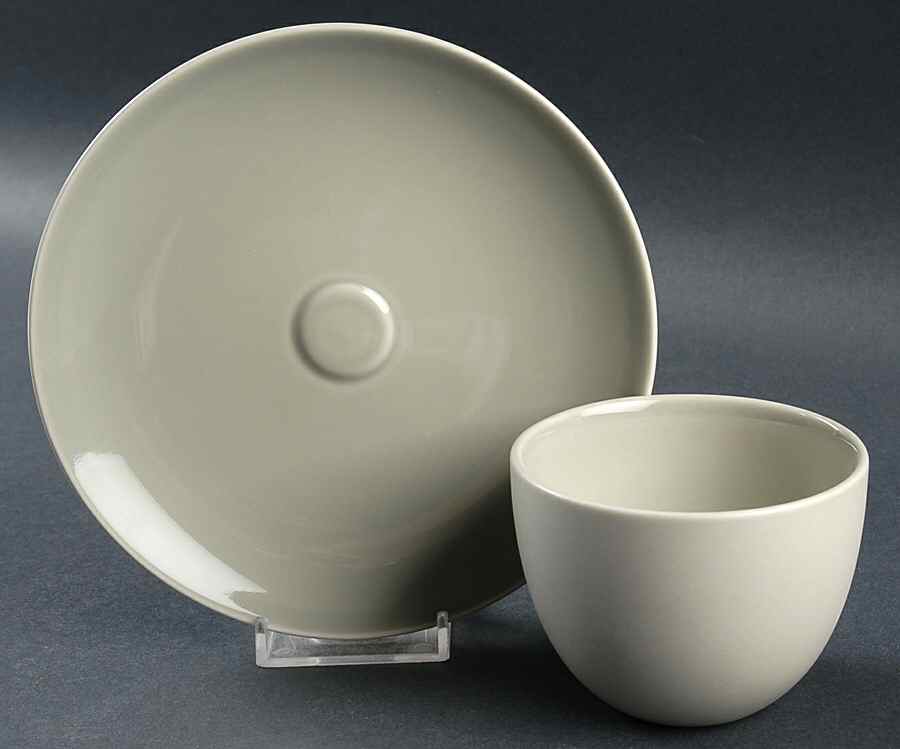Basso Ceylon Flat No Handles Cup & Saucer Set by Calvin Klein-1