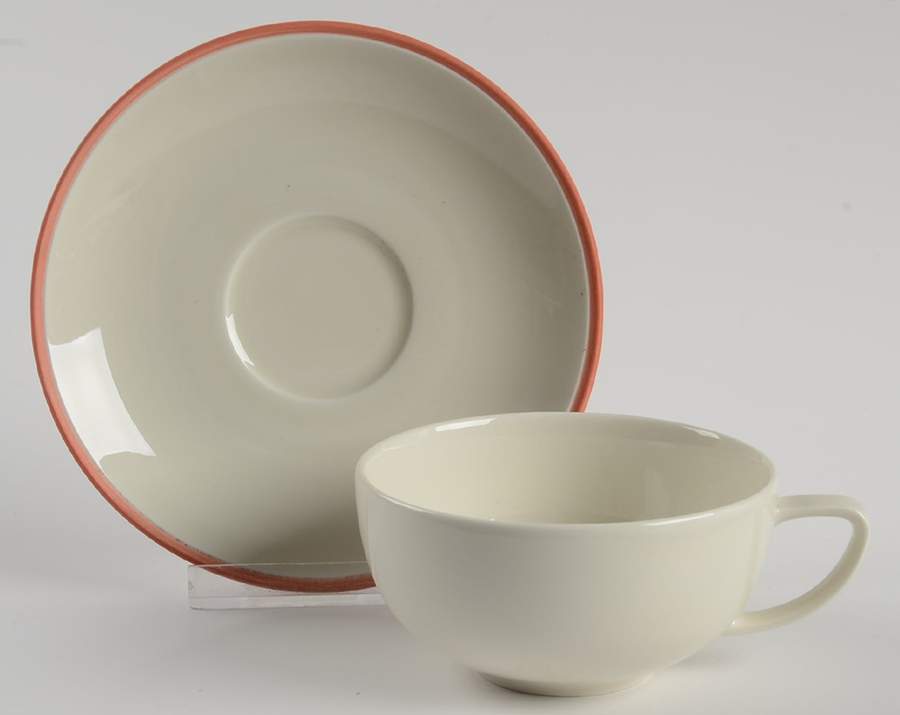 Coral Edge Flat Cup & Saucer Set by Calvin Klein-1