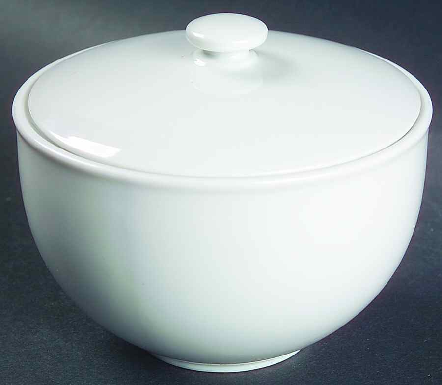 Epoch White Sugar Bowl & Lid by Crate & Barrel-1