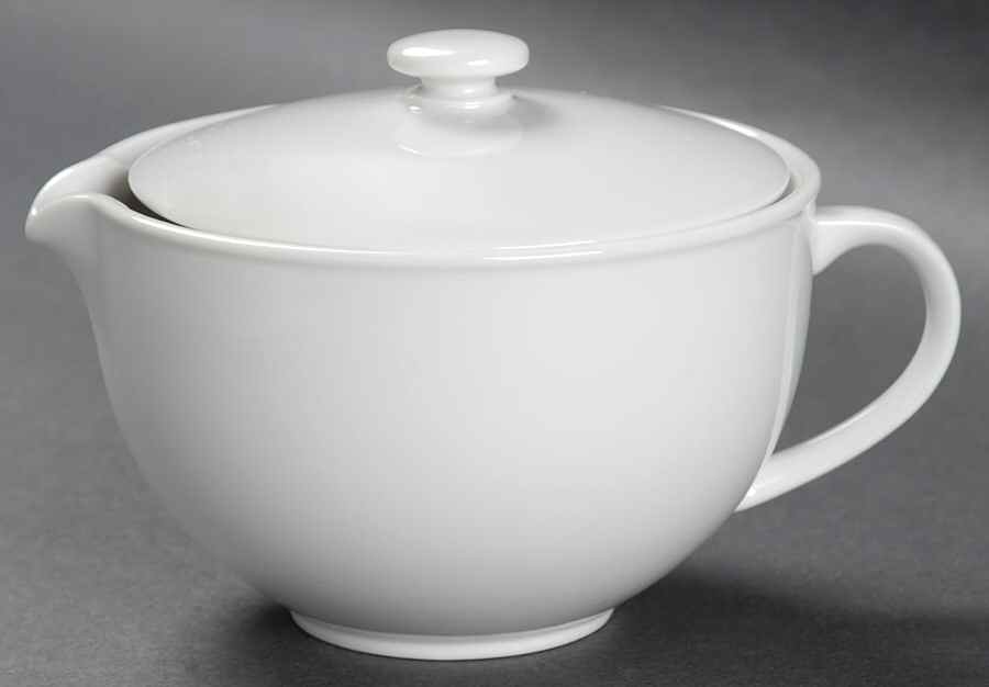 Epoch White Creamer & Lid by Crate & Barrel-1