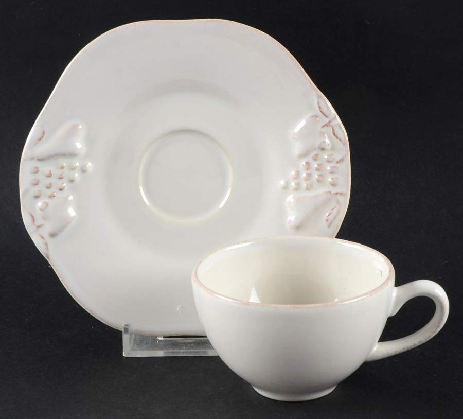 Madeira Harvest (White) Espresso Cup and Saucer Set by Casafina-1