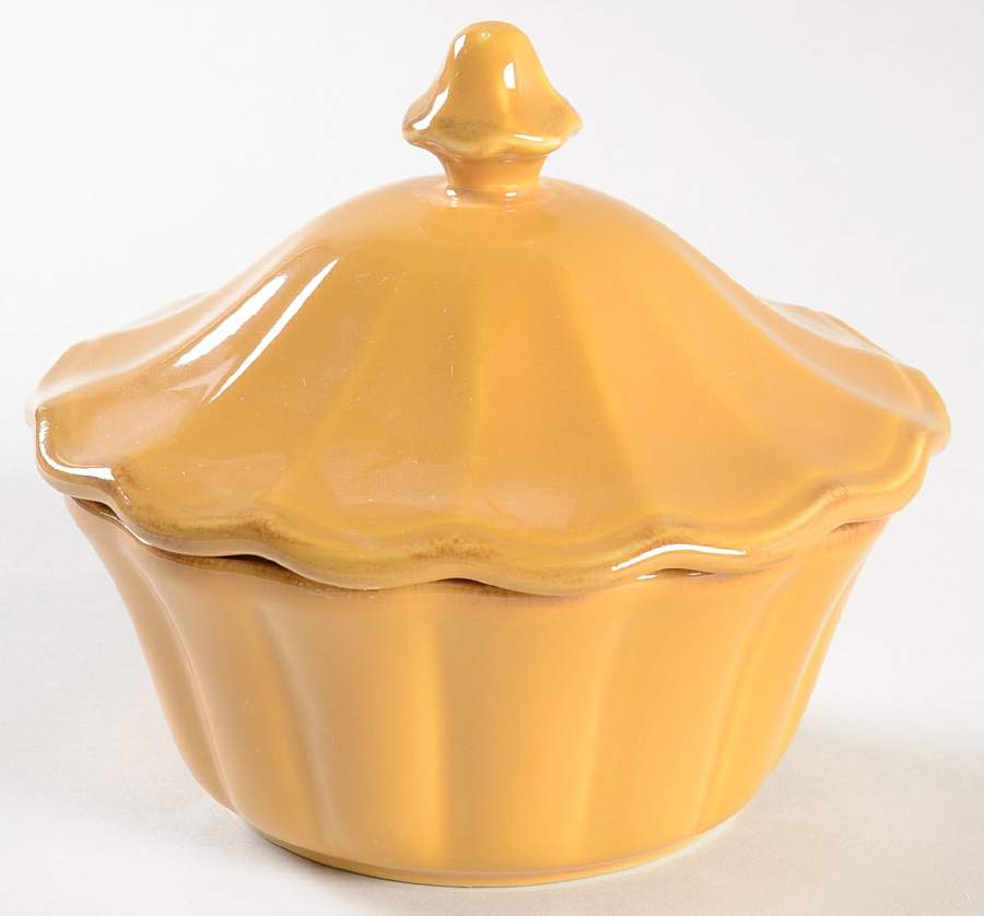 Autumn Waves Honey (Yellow) Sugar Bowl & Lid by Casafina-1