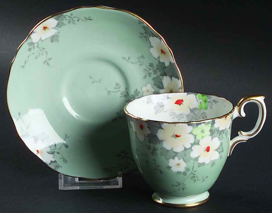 A15157 Footed Cup & Saucer Set by Crown Staffordshire-1