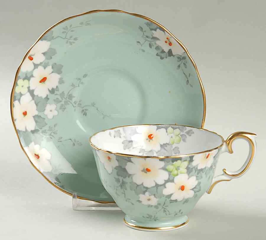 A15157 Footed Cup & Saucer Set by Crown Staffordshire-1