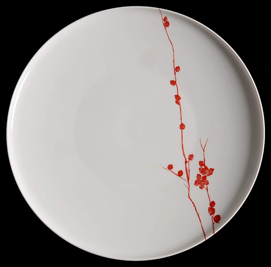 Cinnabar Floral 12" Chop Plate (Round Platter) by Crate & Barrel-1