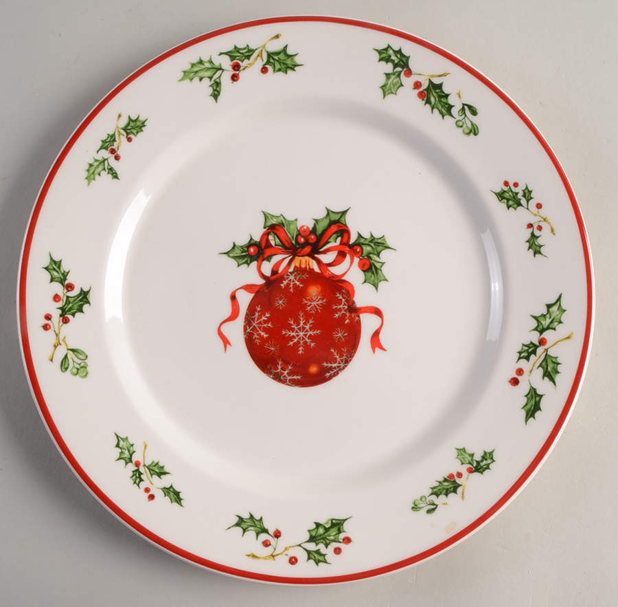 Holiday Celebrations (Red Trim) Dinner Plate by Christopher Radko-1