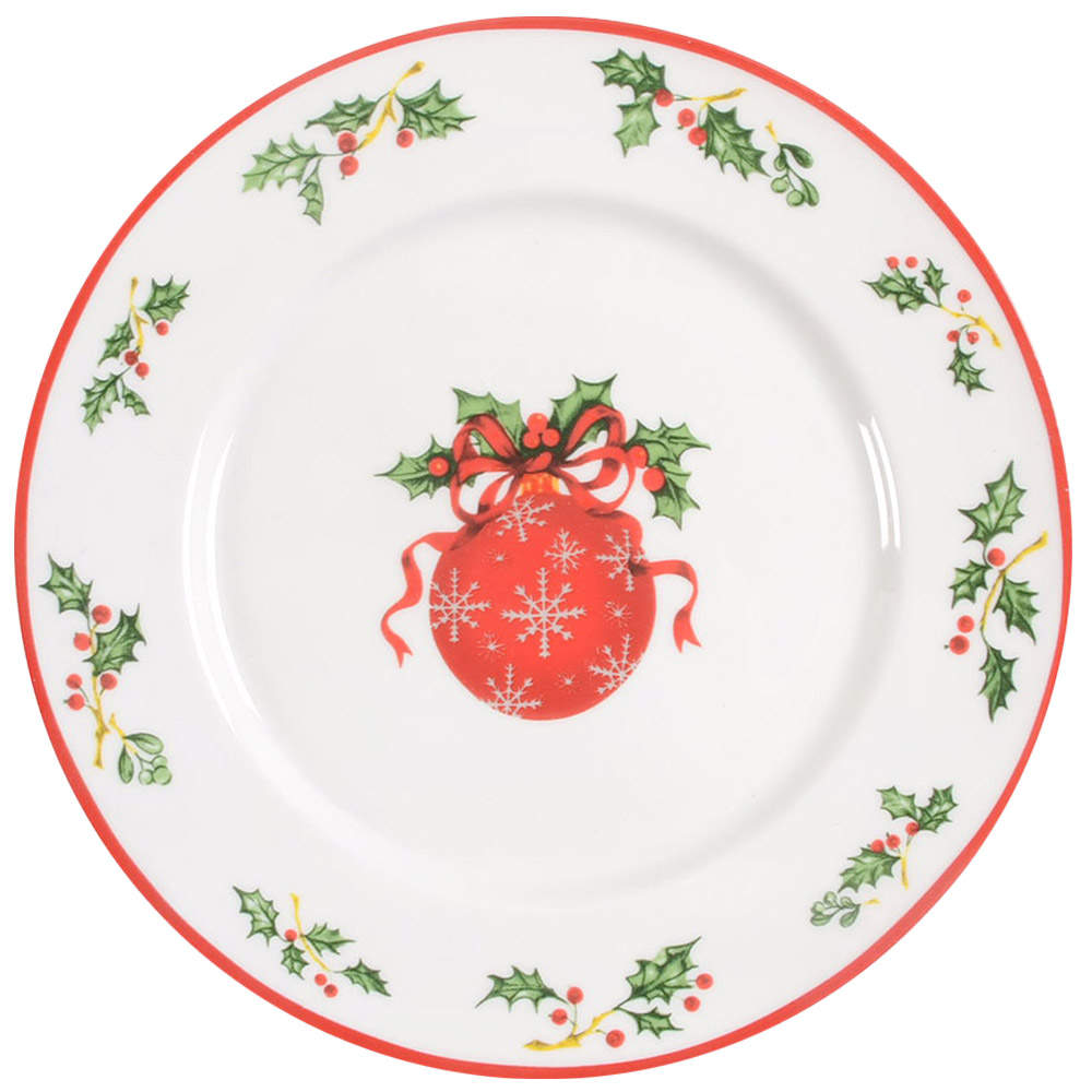 Holiday Celebrations (Red Trim) Salad Plate by Christopher Radko-1