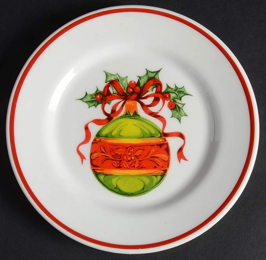 Holiday Celebrations (Red Trim) Appetizer Plate by Christopher Radko-1