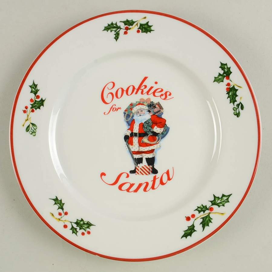 Holiday Celebrations (Red Trim) "Cookies for Santa" Plate by Christopher Radko-1