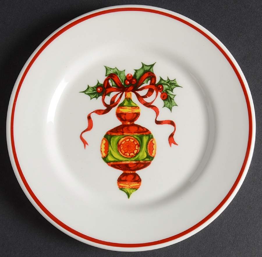 Holiday Celebrations (Red Trim) Appetizer Plate by Christopher Radko-1