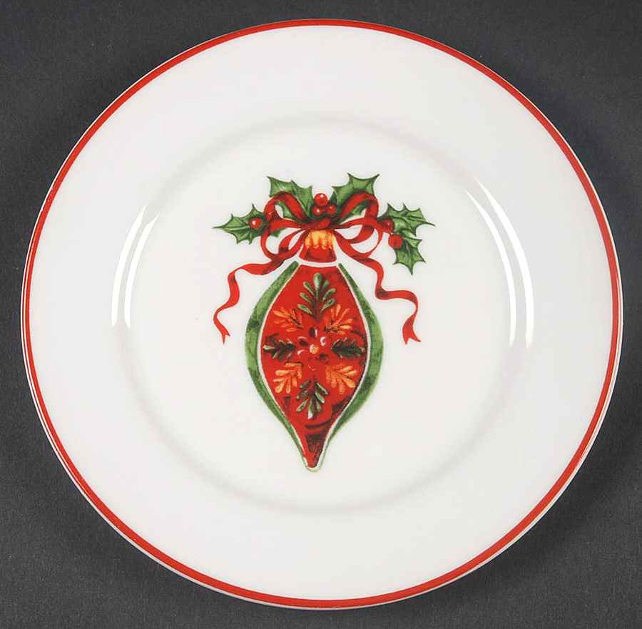 Holiday Celebrations (Red Trim) Appetizer Plate by Christopher Radko-1