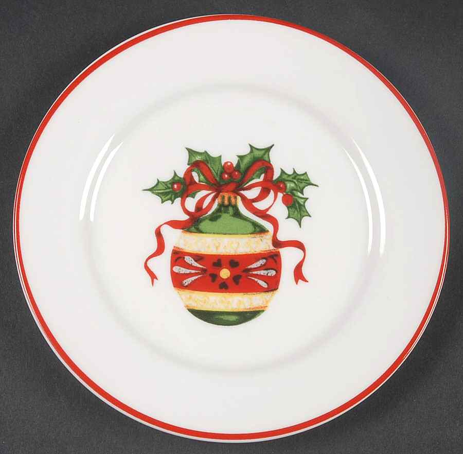 Holiday Celebrations (Red Trim) Appetizer Plate by Christopher Radko-1