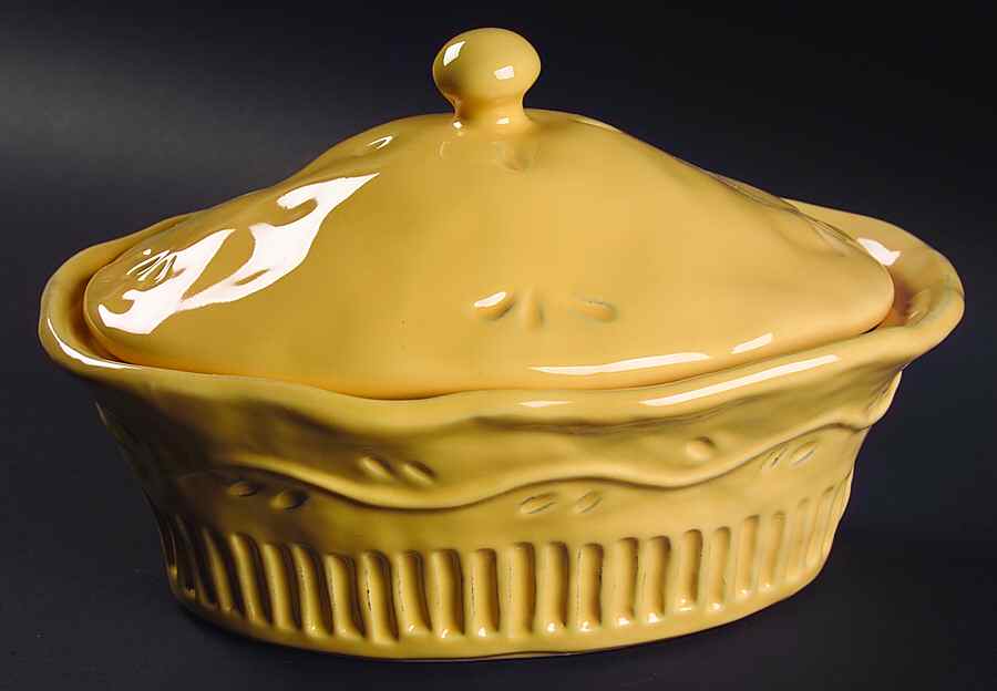 Rustica Gold 11" Oval Baker & Lid by Certified International-1