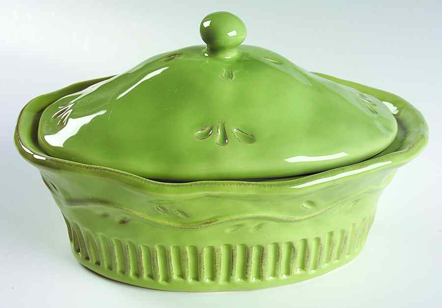 Rustica Green 11" Oval Baker & Lid by Certified International-1