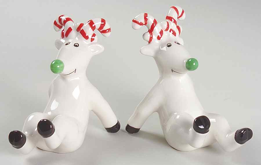 Silly Reindeer (Black Body) Figural Salt & Pepper Set by Certified International-1