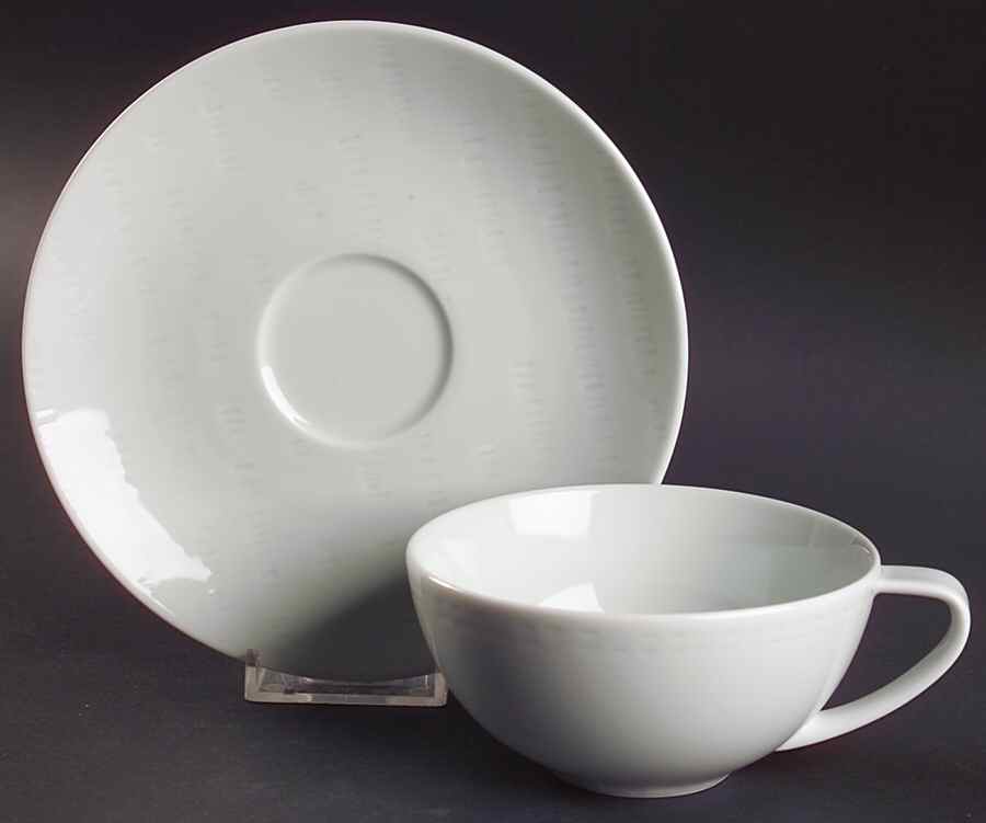 Sculpted Flat Cup & Saucer Set by Calvin Klein-1