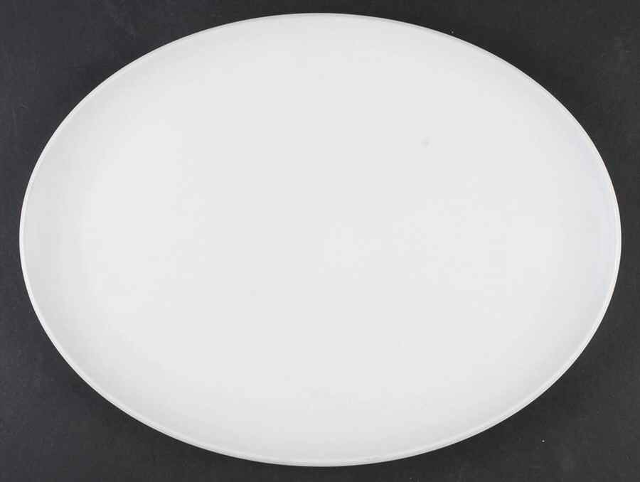 Cargo White 15" Oval Serving Platter by Calvin Klein-1