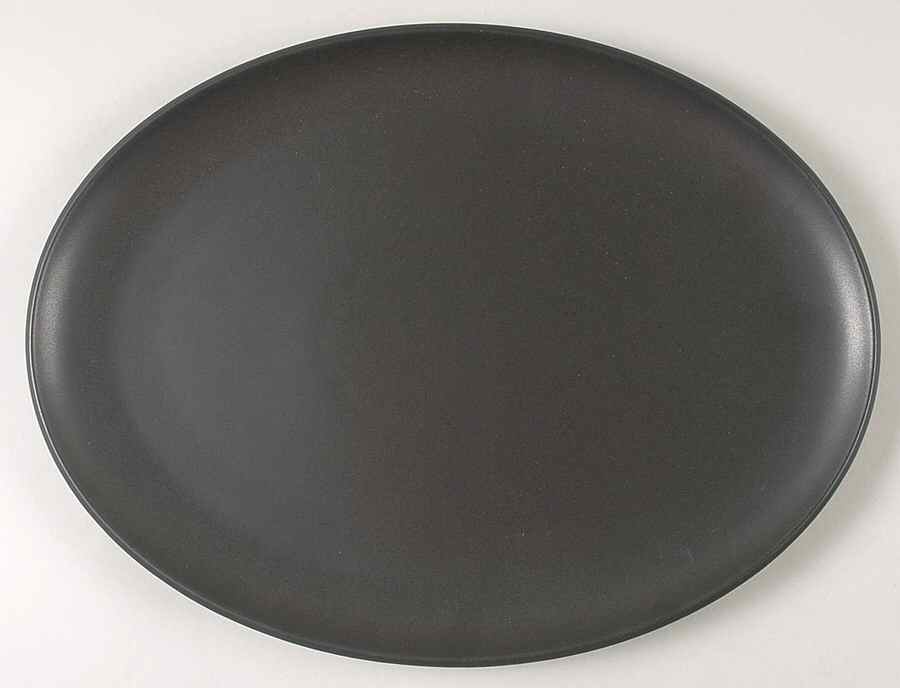 Cargo Black 15" Oval Serving Platter by Calvin Klein-1