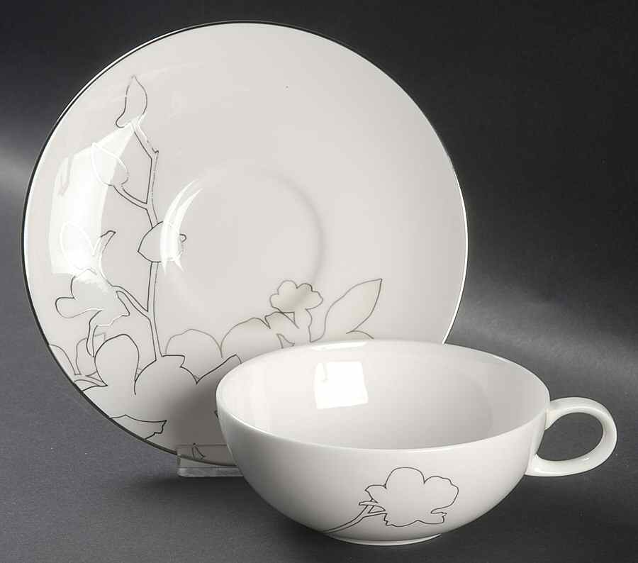 Silhouette Flat Cup & Saucer Set by Calvin Klein-1