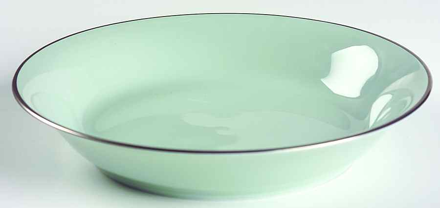 Celadon (Platinum Trim) Coupe Soup Bowl by Charles Field Haviland-1