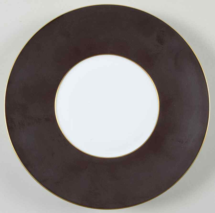 Horizon Satin Sepia (Gold Border) Salad Plate by Jean Louis Coquet-1