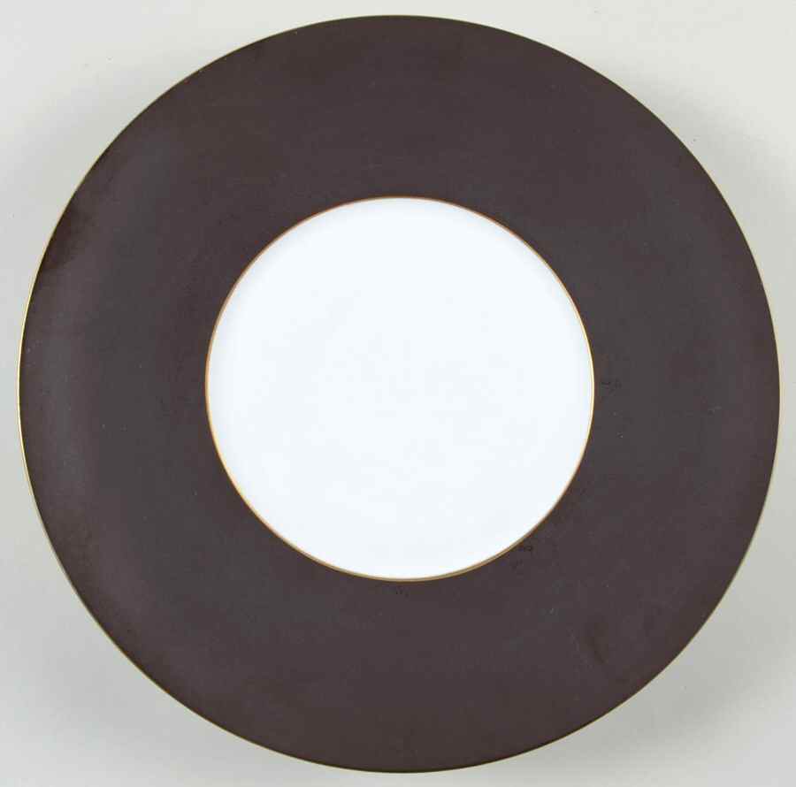 Horizon Satin Sepia (Gold Border) Dinner Plate by Jean Louis Coquet-1