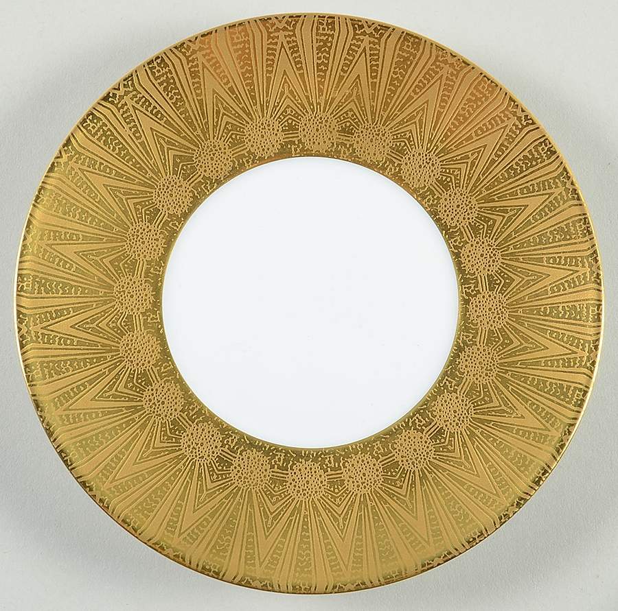 Esmeralda (Gold Incrustation) Bread & Butter Plate by Jean Louis Coquet-1